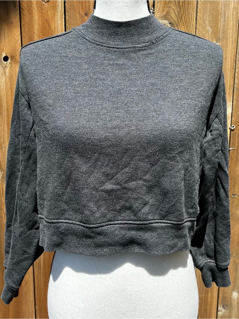 Forever 21 Charcoal Crewneck Cropped Sweatshirt Accepting Offers!